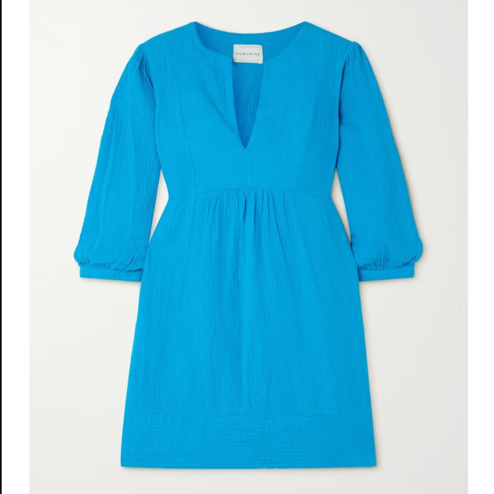 Honorine Coco tiered cotton-seersucker mini dress